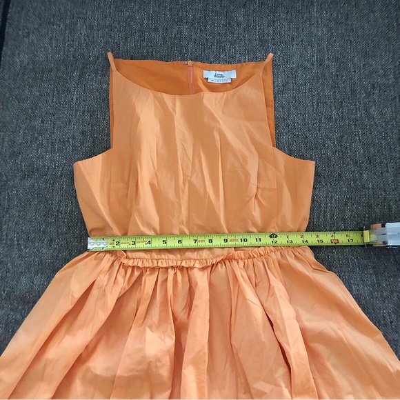 LOVE BONITO AYRIA PLEATED SLEEVELESS BOAT NECK BUTTERNUT ORANGE MIDI DRESS US8/L - Picture 7 of 14